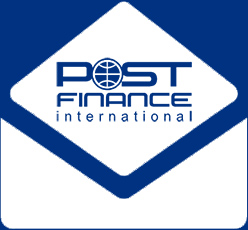 PostFinance International Development logo white